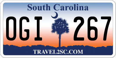 SC license plate OGI267