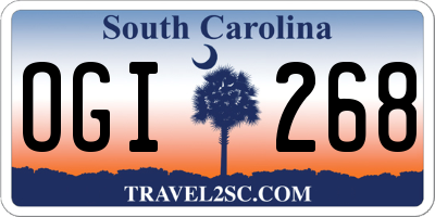 SC license plate OGI268