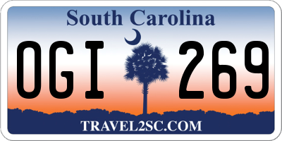 SC license plate OGI269