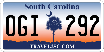 SC license plate OGI292