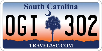 SC license plate OGI302