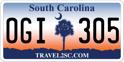 SC license plate OGI305