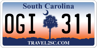SC license plate OGI311