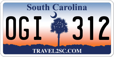SC license plate OGI312