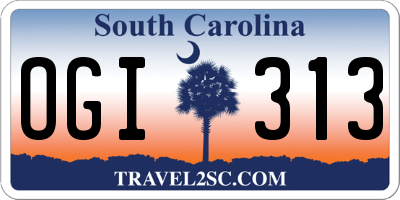 SC license plate OGI313