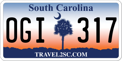 SC license plate OGI317