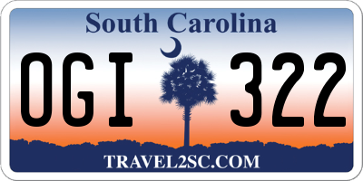 SC license plate OGI322