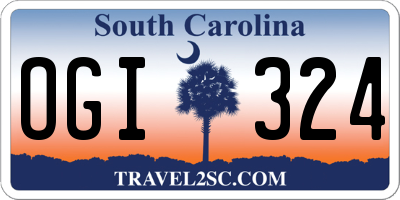 SC license plate OGI324