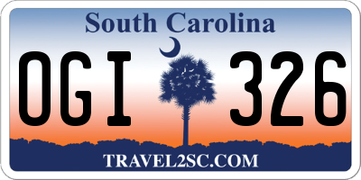 SC license plate OGI326