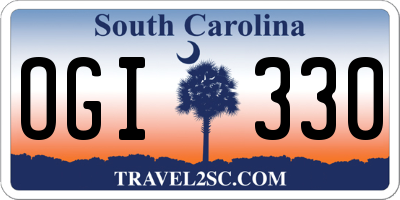 SC license plate OGI330
