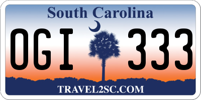 SC license plate OGI333
