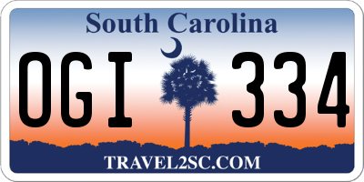 SC license plate OGI334