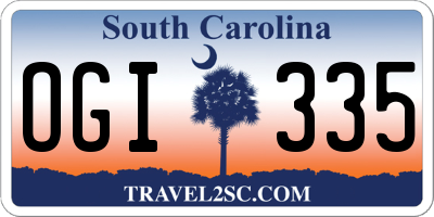 SC license plate OGI335