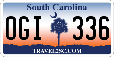 SC license plate OGI336
