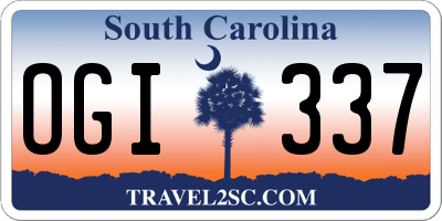 SC license plate OGI337