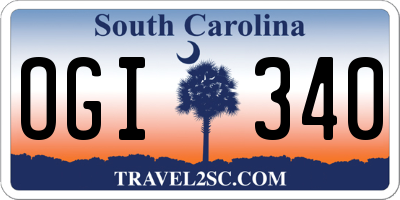 SC license plate OGI340