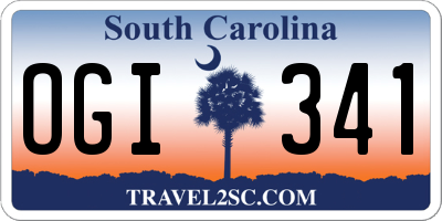 SC license plate OGI341