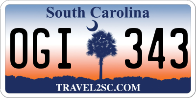 SC license plate OGI343
