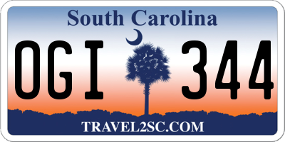 SC license plate OGI344