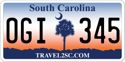 SC license plate OGI345
