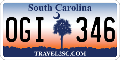 SC license plate OGI346