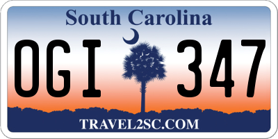 SC license plate OGI347
