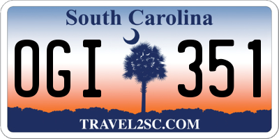 SC license plate OGI351