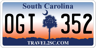 SC license plate OGI352