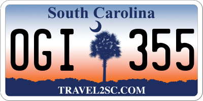 SC license plate OGI355