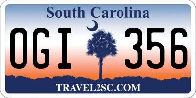 SC license plate OGI356