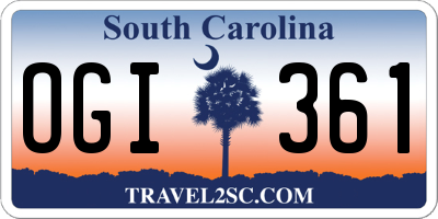 SC license plate OGI361