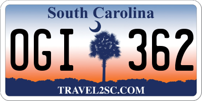 SC license plate OGI362