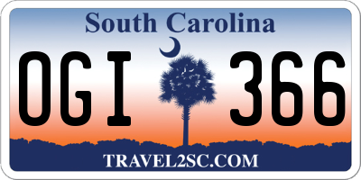SC license plate OGI366