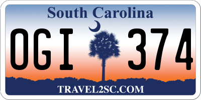 SC license plate OGI374