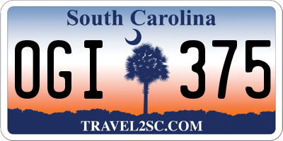 SC license plate OGI375