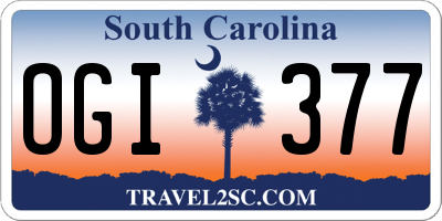 SC license plate OGI377