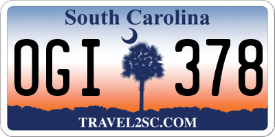 SC license plate OGI378