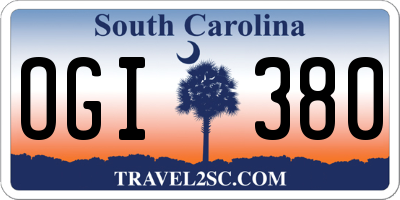 SC license plate OGI380