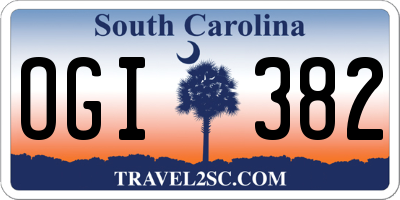 SC license plate OGI382
