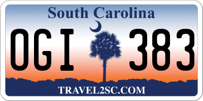 SC license plate OGI383