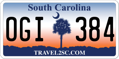 SC license plate OGI384