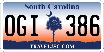 SC license plate OGI386