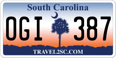 SC license plate OGI387