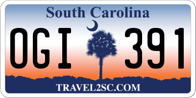 SC license plate OGI391