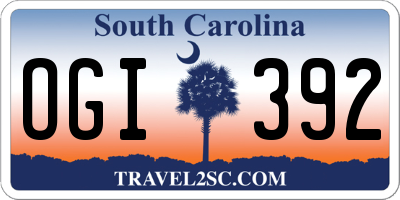 SC license plate OGI392