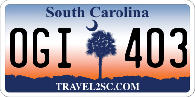 SC license plate OGI403