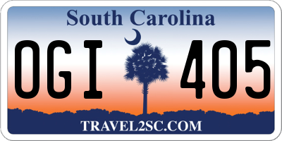 SC license plate OGI405