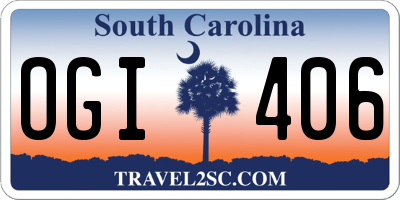 SC license plate OGI406
