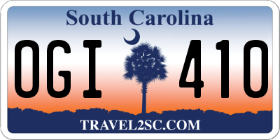SC license plate OGI410