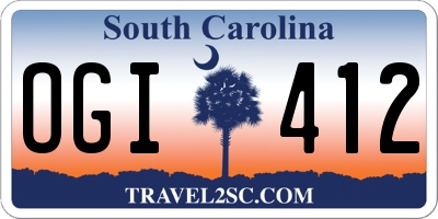 SC license plate OGI412